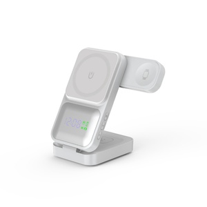 <span class=keywords><strong>Cargador</strong></span> Inalámbrico Magnético Rápido 3 en 1 Plegable y Portátil de 15W, Tipo-C, Soporte <span class=keywords><strong>para</strong></span> Teléfono, Carga <span class=keywords><strong>para</strong></span> Reloj, Auriculares TWS, Pantalla LED - Product Image 3