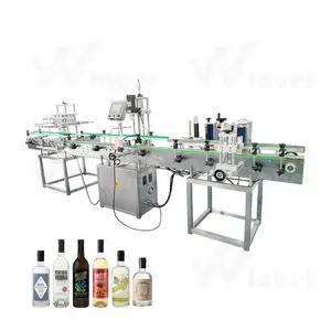 professional automatic small water beverage glass jar plastic bottle filling capping labeling machine production line