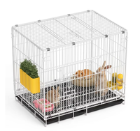 Cage à lapin pliable portable en fer massif de haute qualité pour lapins de petite/moyenne taille, utilisation intérieure et en voiture, élevage de lapins