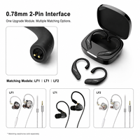 Adaptador inalámbrico de audio para auriculares HiFi con cable, con interfaz de dos pines, compatible con gancho para la oreja y micrófono.