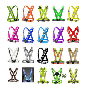 Brassière de sécurité avec bandes argentées, réfléchissant, haute luminosité, orange, noir, pour le cyclisme, le course, vente en gros, 1 pièce - Product Image 2