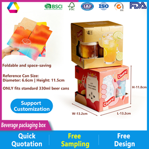 Boîtes cadeaux pour jus et boissons de qualité alimentaire écologiques, emballage <span class=keywords><strong>en</strong></span> boîte couleur, logo personnalisé imprimé, cartons <span class=keywords><strong>en</strong></span> papier ondulé pour le stockage des boissons - Product Image 4