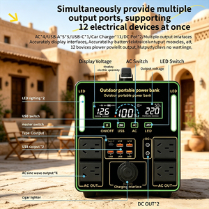 SHENHAUR Disaster Survival Portable Power Station <b>Solar</b> Car <b>Generator</b> 5.5KWH 3500W 220V 400W Emergency Home Backup 5.5KWH Energy - Product Image 4