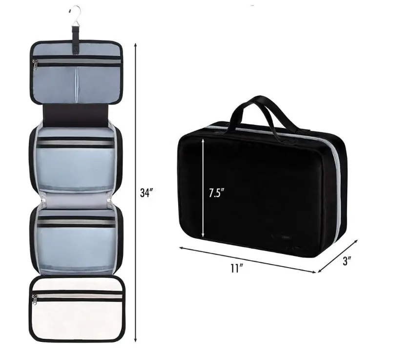 Professional ห้องน้ําเครื่องสําอางค์กระเป๋าชุดอุปกรณ์การเดินทางแขวนกระเป๋าสําหรับชาย