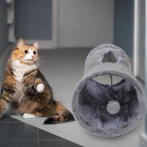 Túnel Plegable de Gamuza para Mascotas con Pelota, Túnel para Gatos - Product Image 5