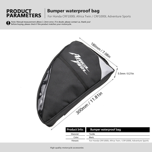 Bolsa Impermeable para Motocicleta Honda CRF1000L <span class=keywords><strong>Africa</strong></span> <span class=keywords><strong>Twin</strong></span> CRF1000L Adventure Sports, Bolsa de Almacenamiento de Herramientas de Viaje, Bolsa para Barra Protectora de Chasis - Product Image 5