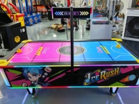 Table de hockey sur air professionnelle pour 2 joueurs - Simulateur de jeu d'arcade robuste à monnayeur avec éclairage RGB et affichage numérique