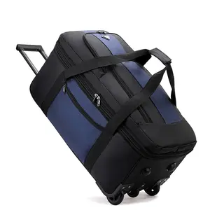 Cá nhân hoá lớn cán Duffle Bag với bánh xe du lịch xe đẩy hành lý túi con lăn mở rộng Xe đẩy Túi với dây đeo vai