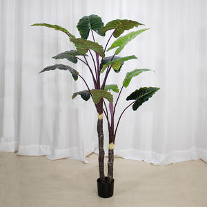 Nouveau Design Artificielle Alocasia Arbre Simulation Plante Verte <span class=keywords><strong>Arum</strong></span> Feuilles En Pot Bureau Intérieur Décoration Plante - Product Image 3
