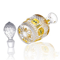 Vente en gros sans plomb or émail fleur verre whisky vin décanteur bouteille verres de luxe ensemble pour Vodka Tequila