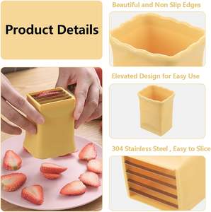 Cortador de Frutas, Huevos y Verduras de Acero Inoxidable, 3 Piezas, Cortador de Frutas para Fresas, Utensilio de Cocina - Product Image 2