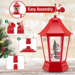 Lampione Natalizio Rosso da 64 Pollici con Scena Babbo <span class=keywords><strong>Natale</strong></span>/Pupazzo <span class=keywords><strong>di</strong></span> Neve/Albero, 60 LED Bianco Caldo, 8 Melodie e 2 Modalità - Da Terra/da Tavolo 12,5 Pollici - Product Image 5