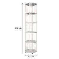 SY6851 Article 360 °   Étagère pliable à disques rotatifs, meuble de rangement mobile en plastique pour accessoires de bureau, organisation domestique pliable