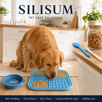 Bol pliable 350 ml pour animaux de compagnie, gamelle de voyage pour chien, tapis de léchage en silicone en forme de cœur avec logo personnalisé