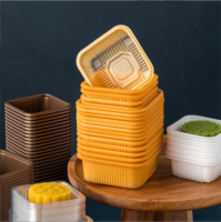 Barquettes carrées pour gâteaux de lune, pâtisseries aux œufs, desserts – Emballage thermoformé personnalisé en plastique PET/PP, écologique et de qualité alimentaire