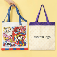 Bolsa de Lona Personalizada con Logotipo Impreso y Bordado, Estilo de Dibujos Animados, Ecológica, para Regalos Promocionales