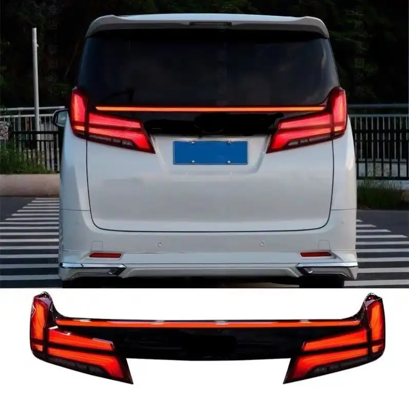 Alphard ve VELLFIRE için akış dönüş sinyali ile arka lambası montaj fren lambası sürüş lambası ile araba LED