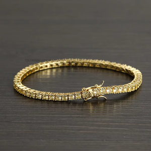 Zircon <b>Bracelet</b> 3mm <b>Copper</b> Inlaid Zircon Tennis <b>Bracelet</b> Hip Hop Hipster Accessories Tanjing Fashion Lijing Necklace - Product Image 3