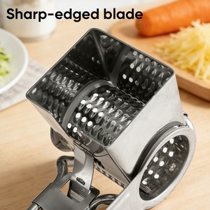 Râpe à fromage rotative manuelle en acier inoxydable, trancheuse à légumes avec tambour, ustensile de cuisine professionnel - Product Image 2