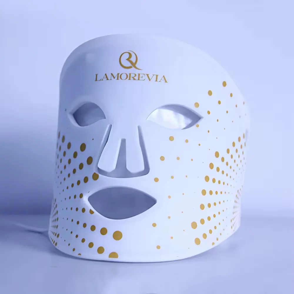 LAMOREVIA nuovo arrivo cura della pelle maschera di terapia della luce rossa ad alta intensità ha portato maschere facciali bellezza silicone morbido terapia del viso maschera