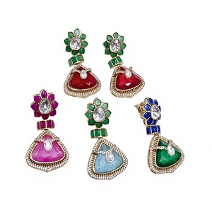 Pendientes de Moda con Flores Bohemias, Chapados en Oro, con Cristales y Diamantes de Imitación, Joyería Elegante para Mujer, para Fiestas - Product Image 2