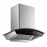 Hotte murale en acier inoxydable en forme de T de 60 cm, cheminée verticale de cuisine domestique ventilée pour l'évacuation des fumées