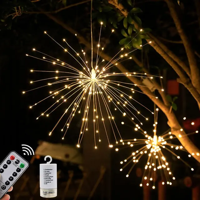 Battery Operated Vuurwerk Fairy Starburst Verlichting Vakantie Tijd Lichtshow Kerst Decoratie Vakantie Led Verlichting