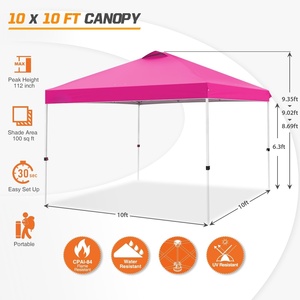 Carpas Personalizadas Promocionales Plegables para Exteriores, Sublimadas, Rosadas, Cuadradas, para Eventos, Fáciles de Montar, Diseño Gratuito, Estructura de Aluminio - Product Image 2