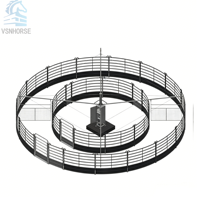 Corral para Caballos con Estructura de Acero Galvanizado, Techo Completo, Valla de Bambú WPC, Diámetro de 12-20m, Duradero, Bajo Mantenimiento, Garantía de 5+ Años