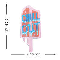 Patch brodé à paillettes « Chill Out Ice Cream », thermocollant pour veste, chapeau, sac à dos, patch logo personnalisé
