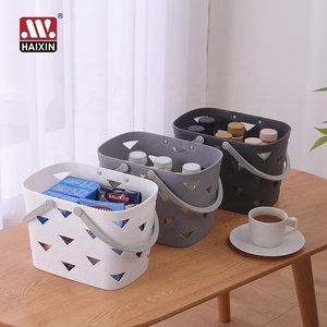 Cestas Organizadoras de Plástico con Asas para Baño, Cocina y Compras, Color Blanco y Gris, Marca Haixin - Product Image 6