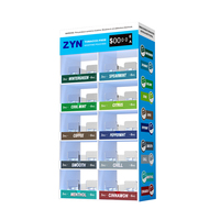 Présentoir en acrylique personnalisé avec éclairage LED pour sachets de nicotine et snus, avec poussoir automatique