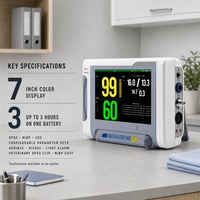 Moniteur patient multiparamétrique vétérinaire VET-7, moniteur de signes vitaux spéciaux pour animaux avec ECG, NIBP, SpO2, RESP, TEMP pour animaux de compagnie