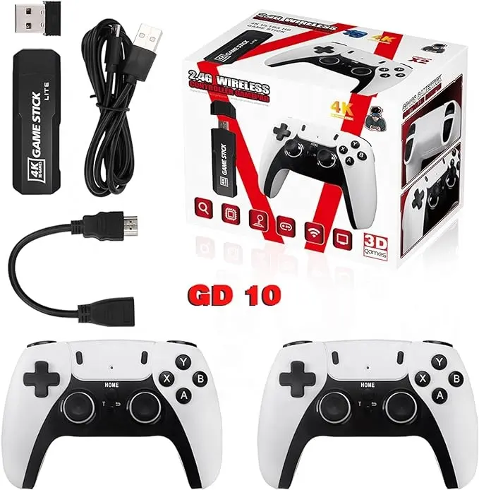 RetroPlay GD10 Super 4K 35000 inalámbrico portátil Game Stick 3D TV Nostalgia Videos emulador de consola de juegos PARA 2 JUGADORES