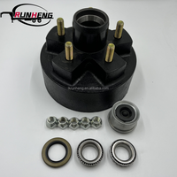 Moyeu de roue de remorque pour pièces d'essieux de remorque RV/bateau 5 trous Kits de tambour de frein de cercle d'indexation de 4.5 pouces pour 2000 Lbs
