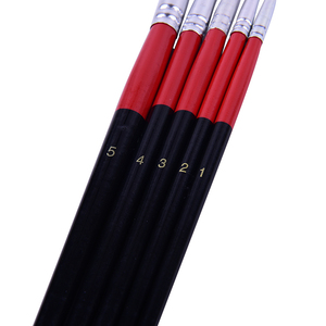 Set di 5 <span class=keywords><strong>Pennelli</strong></span> <span class=keywords><strong>per</strong></span> Pittura al Miglior Prezzo, Manico in Legno Nero e Rosso, Setole in Nylon, Materiali Artistici, <span class=keywords><strong>Pennelli</strong></span> <span class=keywords><strong>per</strong></span> Pittura a Olio - Product Image 4