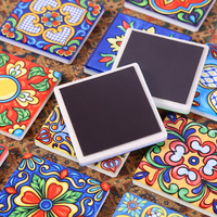 En gros Pas Cher Sublimation Personnalisé Blanc Blanc En Céramique Réfrigérateur Aimant Carrelage Autocollants DIY Timbre Cadeau Décor À La Maison Doux Forme Magnétique
