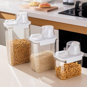 Food Storage Container Rectangle Clip-on Lid 1100ml 1800ml 2300ml Rice <b>Flour</b> Grain Storage Box Airtight Moisture Proof Insect - Product Image 4