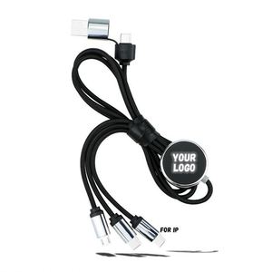 Customised Business Gift Glow Logo Light up Multi Ports Phone <b>Usb</b> <b>3</b> in 1 Led Charging <b>Cable</b> Custom Promotional Gifts - Product Image 1