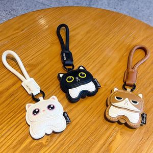 Cute PU Leather <b>Cat</b> Keychain, Custom Car Key Pendant for Women, Fashion Animal Keychain <b>Gift</b> - Product Image 5