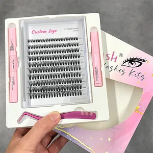 New Arrival Heat Bonded Premade Volume Fans Individual Lashes Handmade Diy Eyelash Extensions Natural Cluster Lashes