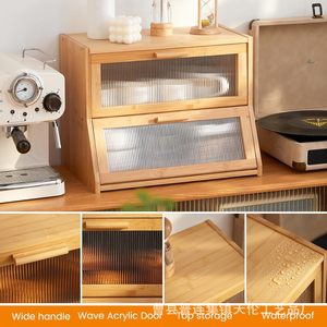 Caja de pan de madera para encimera de cocina, contenedor de almacenamiento de pan de gran capacidad para el hogar con ventana - Product Image 4