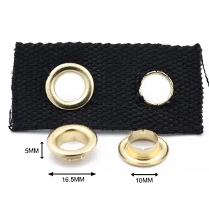 Top Quality Eyelet Supplier 10 Mm Inner Size Flower Shape Metallic Gold Color Brass Eyelet For Garment Shoes