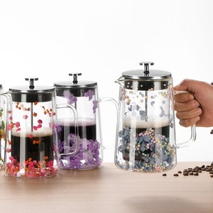<span class=keywords><strong>Cafetière</strong></span> à piston en verre à double paroi pour les ensembles de café et de thé - Product Image 3