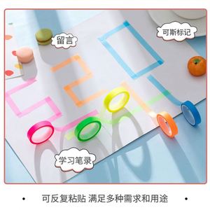 13mm Fluorescent PET Marking Tape Free-Tear <b>Sticky</b> <b>Note</b> Index Stickers 5 Pcs/Set for Students Transparent Office Use Extremely - Product Image 4