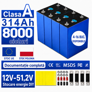 Celdas prismáticas LiFePO4 StocK UE Polonia MB31 de 314 Ah y 3.2 V, Clase A, 8000 ciclos, 4-16 unidades para almacenamiento solar DIY de 12V-51.2V - Product Image 1