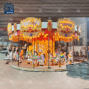 Oferta Merry Go Round 16 asientos niños Parque de Atracciones adultos carrusel paseo para niños carrusel de caballos para parque infantil - Product Image 2