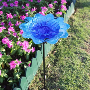 Ornamento da giardino all'aperto Flora e vetro uccello da bagno Stand con metallo attraente per gli uccelli e <span class=keywords><strong>passanti</strong></span> - Product Image 5