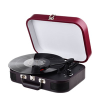 Plateau tournant en vinyle lp de 14 pouces, boîtier d'enregistrement et lecteur de cassette avec poignée portable