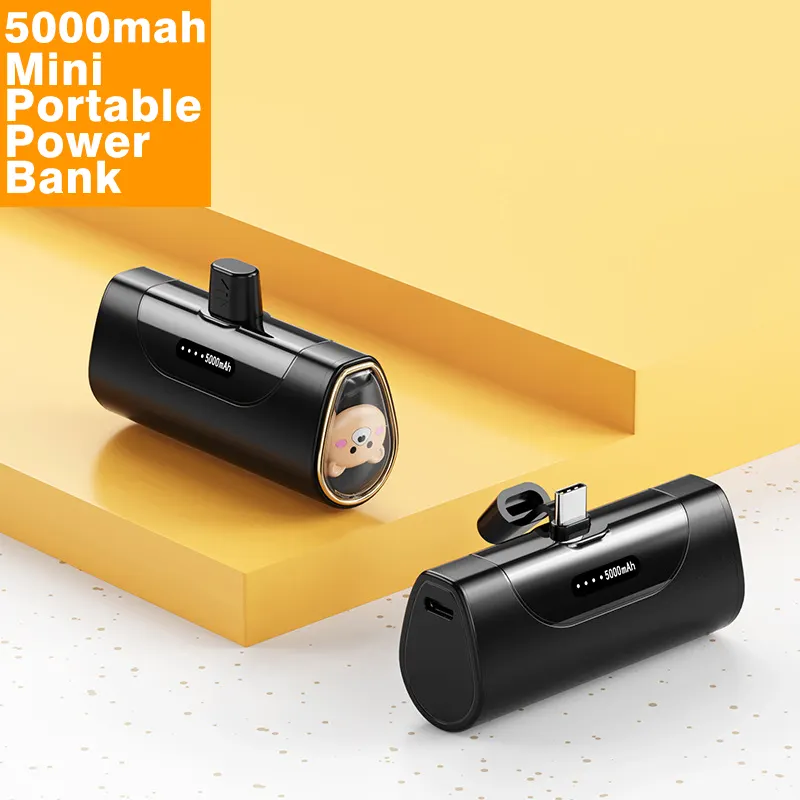 Promotion Mini Power bank charge rapide avec support de téléphone 5000Mah chargeur Portable petite batterie d'alimentation pour Iphone samsung